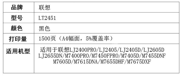 联想（lenovo）LT2451粉盒1